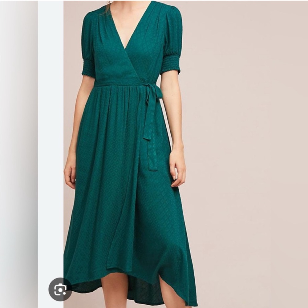 Anthropologie Teal Asymmetrical High-Low Sundress